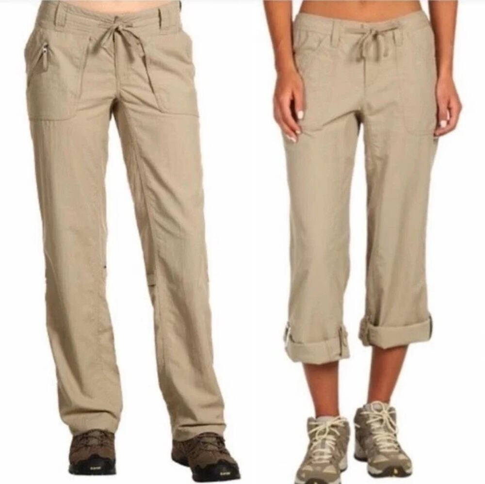 The North Face Horizon Tempest Pants 4 Beige Roll Up Nylon Convertible Hiking